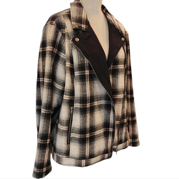Torrid wool-blend FLANNEL MOTO JACKET - Picture 9 of 16